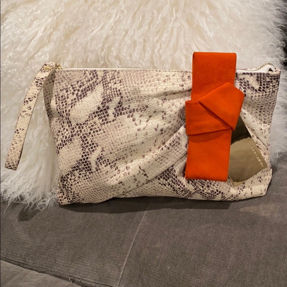Vince Camuto Leather Clutch Reptile